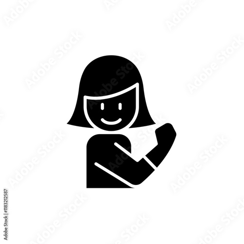 Superwoman icon in glyph style