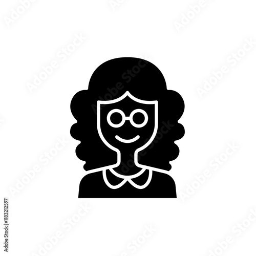 Woman icon in glyph style