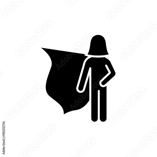 Superwoman icon in glyph style