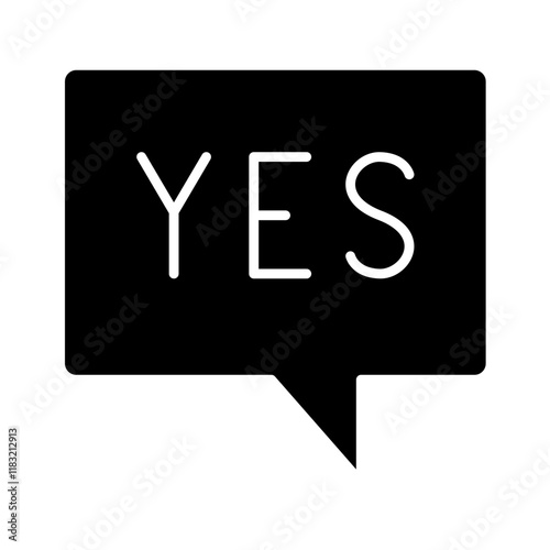 Yes, OK, approve, agree, accept icon in glyph style