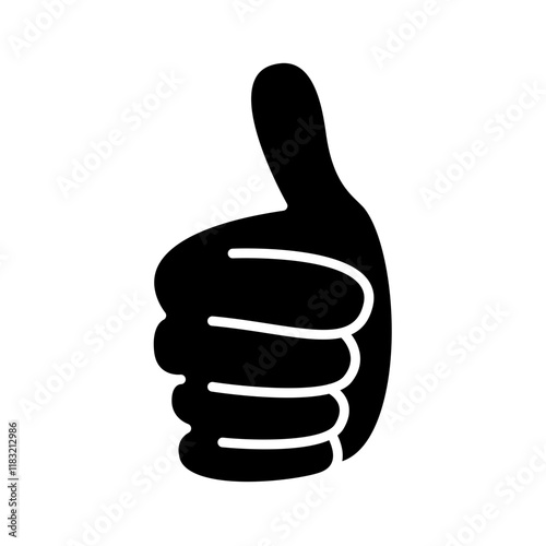 Thumb up icon in glyph style