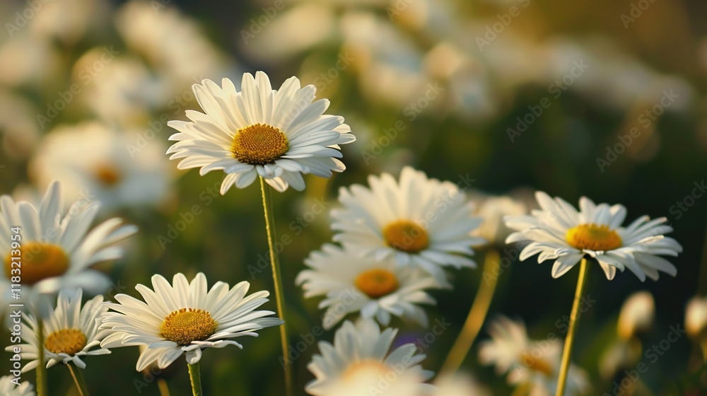 Obraz premium daisy seamless pattern wallpaper
