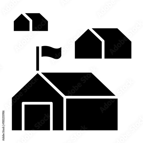 Barrack icon in glyph style