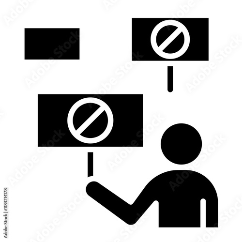 Protest icon in glyph style