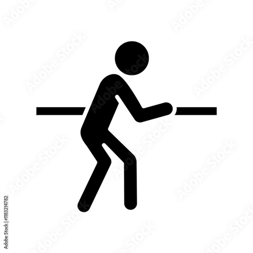 Person with handrail icon in glyph style