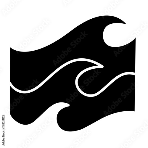 Wave, sea icon in glyph style