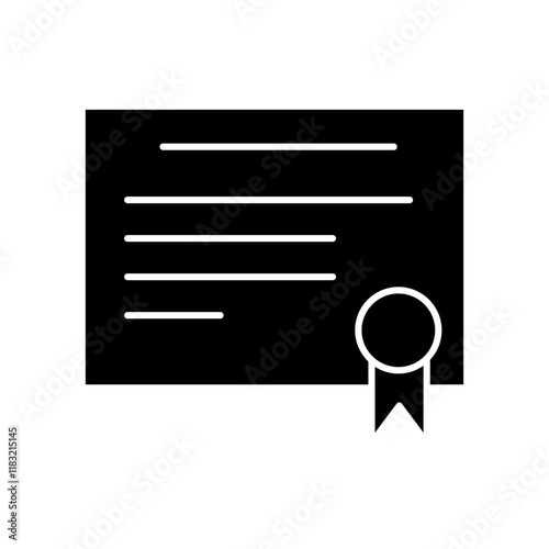 Certificate icon in glyph style