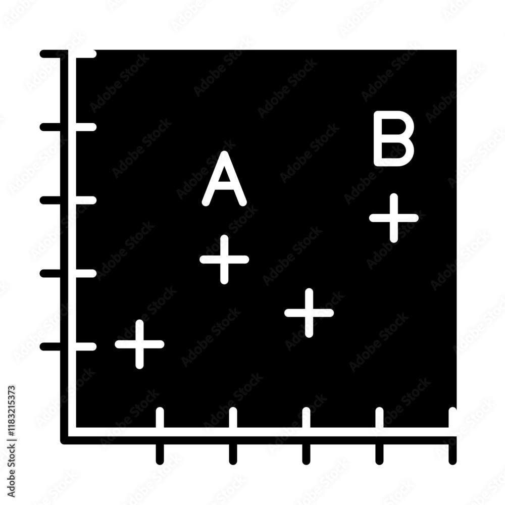 Fototapeta premium Graph icon in glyph style