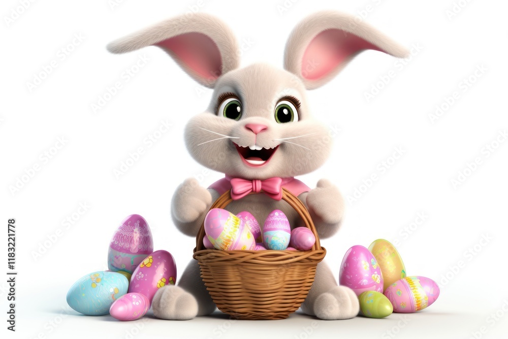 Fototapeta premium Basket egg easter cute.
