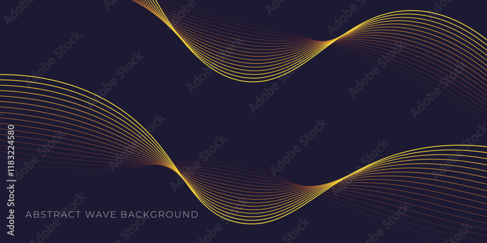 Abstract wave background with yellow line color element. Dynamic wave pattern. Modern flowing wavy lines. Futuristic technology concept. Suit for banner, poster, cover, brochure, flyer, website Abstract wave background with yellow line color element. Dynamic wave pattern. Modern flowing wavy lines. Futuristic technology concept. Suit for banner, poster, cover, brochure, flyer, website