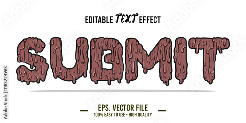 typography SUBMIT word art illustration, editable text effect, eps file format	