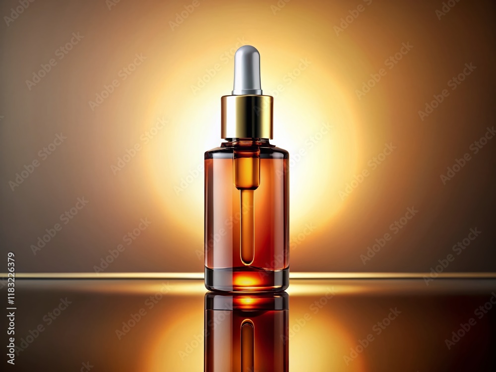 Naklejka premium Minimalist Glass Dropper Serum Bottle Mockup - HD Product Photography Banner