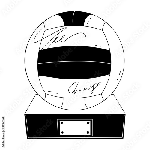 A hand drawn illustration of ball autograph 

