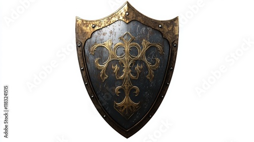 Knight shield isolated on white background