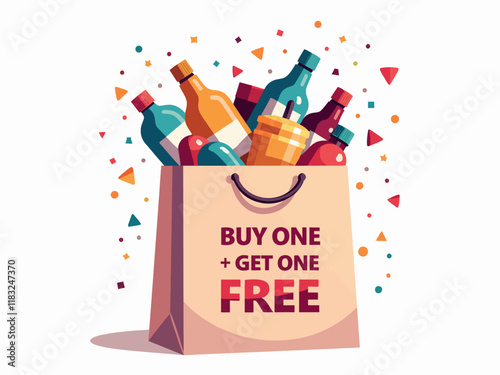 Modern buy one get one free template for online or retail store