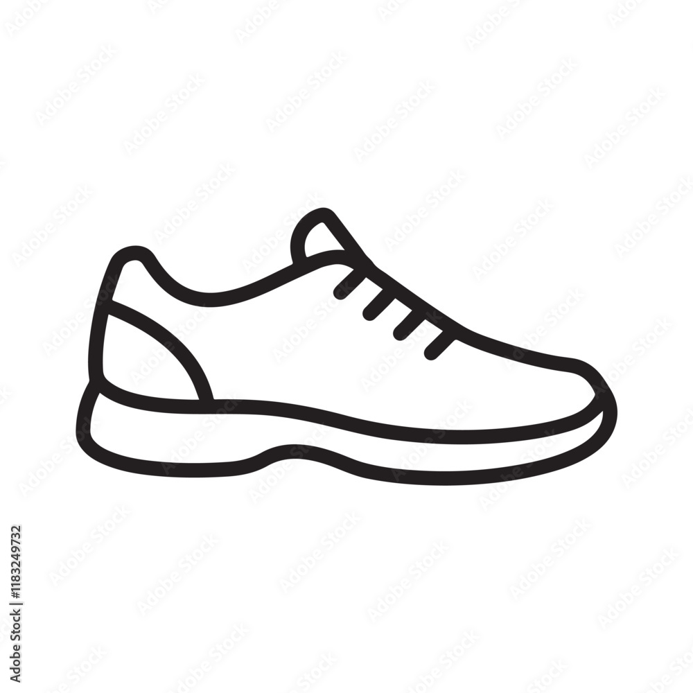 simple line drawing of a white shoe icon, representing minimalist footwear design simple line drawing of a white shoe icon, representing minimalist footwear design