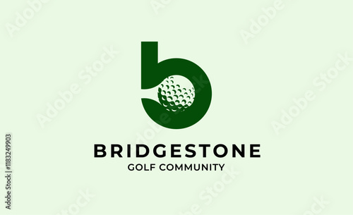 Monogram logo design initial B and Golf. Golf ball, golf stick and sport typography concept. Club and community template design.