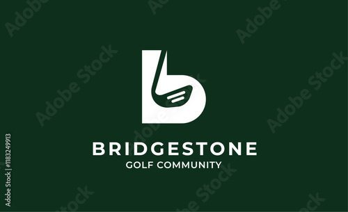 Monogram logo design initial B and Golf. Golf ball, golf stick and sport typography concept. Club and community template design.