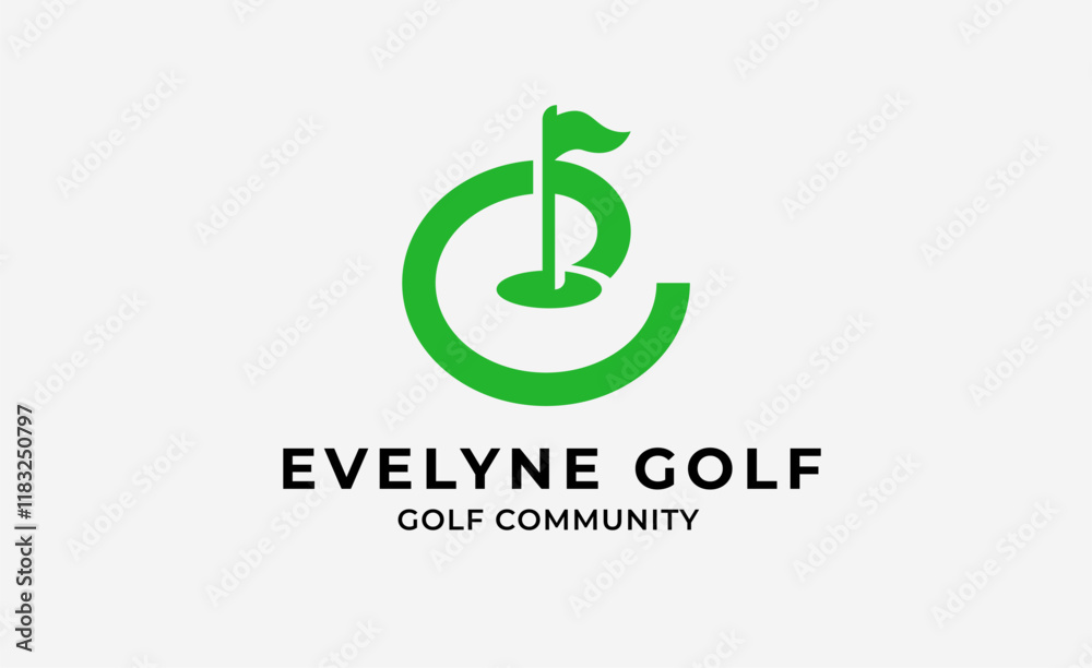 Monogram logo design initial E and Golf. Golf ball, golf stick and sport typography concept. Club and community template design. Club and community template design. Monogram logo design initial E and Golf. Golf ball, golf stick and sport typography concept. Club and community template design. Club and community template design.