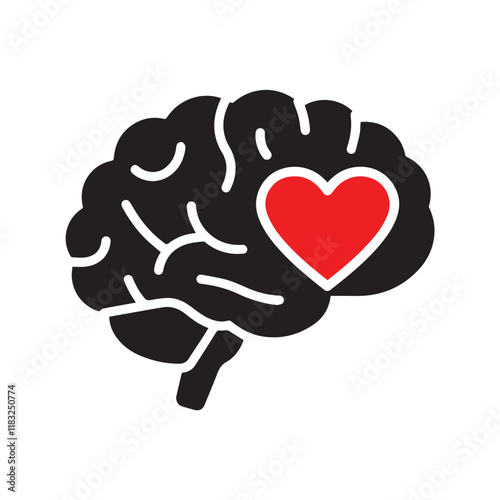 Heart and brain on a balance. Comparison between reason and feeling