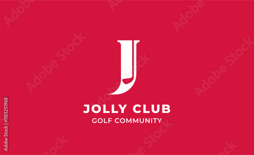 Monogram logo design initial J and Golf. Golf ball, golf stick and sport typography concept. Club and community template design. Club and community template design.