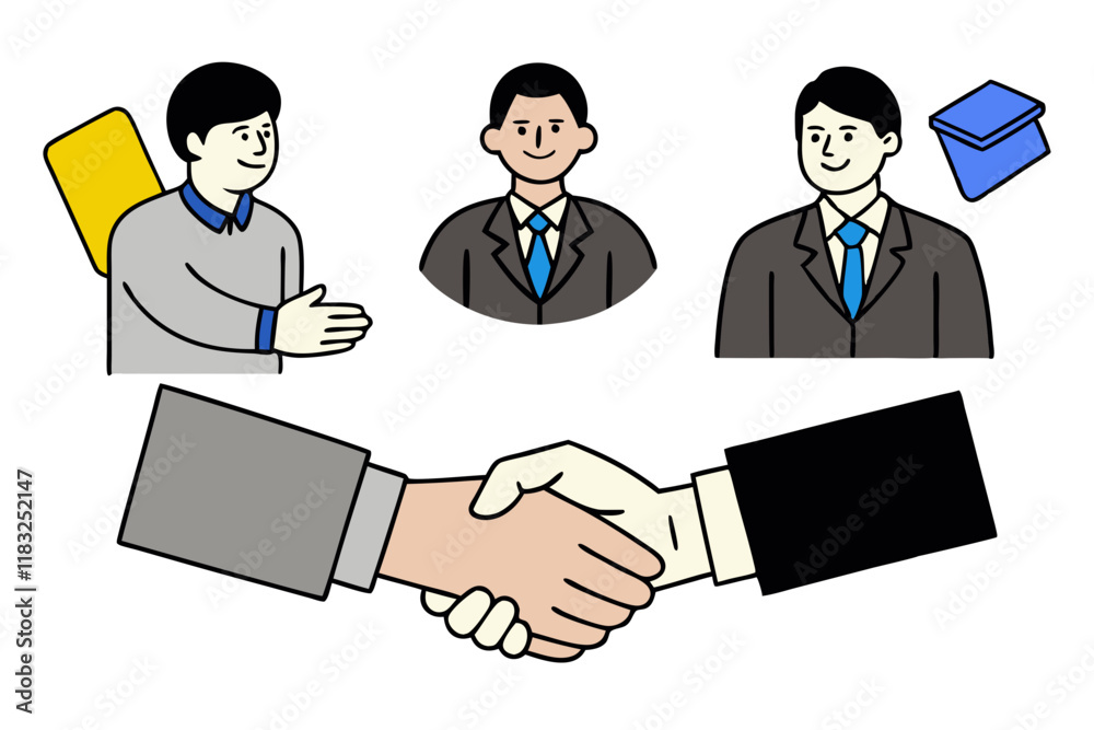 Detailed Handshake Hand Illustration for Professional Use Detailed Handshake Hand Illustration for Professional Use