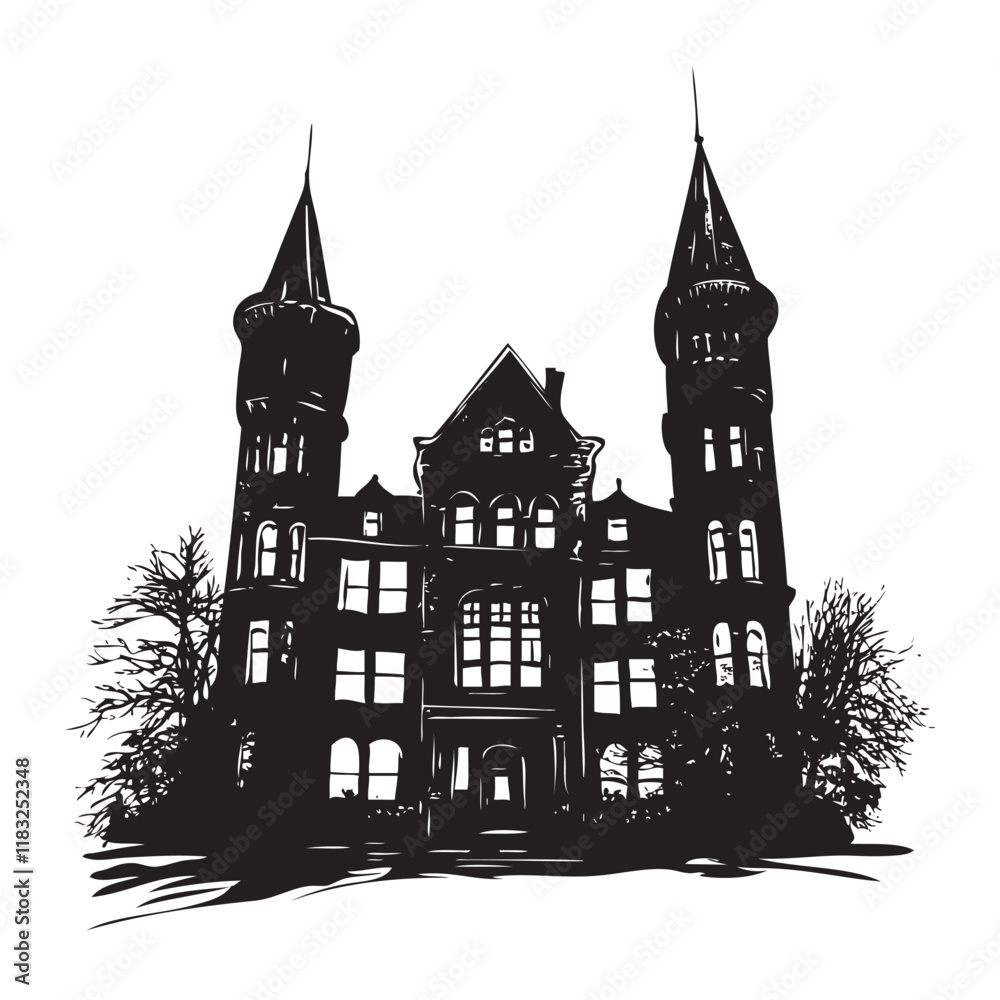 Fototapeta premium old castle illustration
