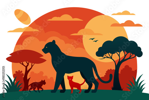 Cheetah Illustration - Nature and Wildlife Vector Art