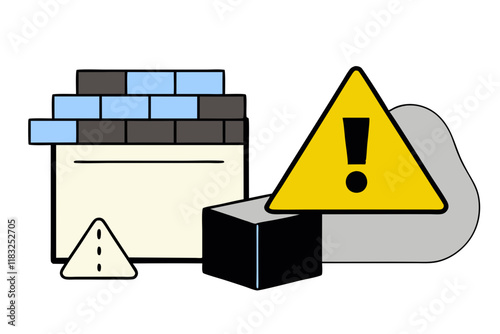 Error Block Warning Illustration - Alert and Caution Concept Art photo