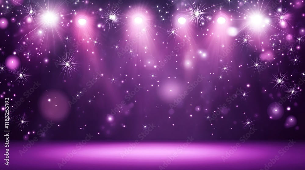 Fototapeta premium Purple Stage Lights Sparkle Background Image