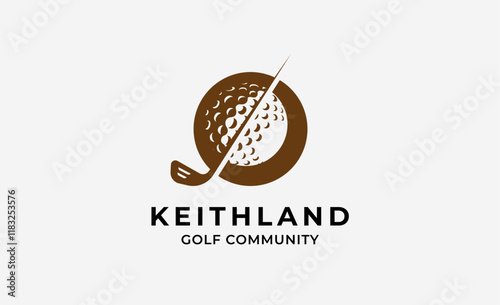 Monogram logo design initial O and Golf. Golf ball, golf stick and sport typography concept. Club and community template design. Club and community template design.