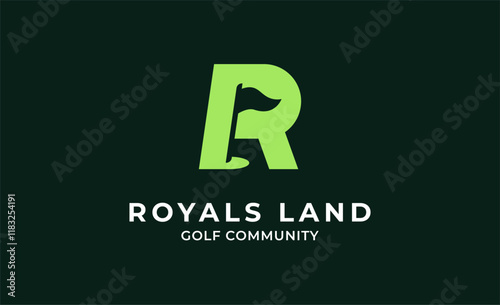 Monogram logo design initial R and Golf. Golf ball, golf stick and sport typography concept. Club and community template design. Club and community template design.