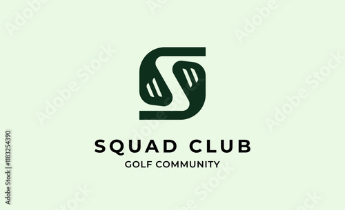 Monogram logo design initial S and Golf. Golf ball, golf stick and sport typography concept. Club and community template design. Club and community template design.