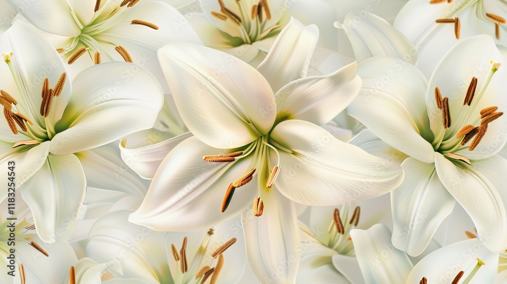 Fototapeta premium lily seamless pattern wallpaper
