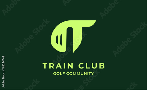 Monogram logo design initial T and Golf. Golf ball, golf stick and sport typography concept. Club and community template design. Club and community template design.