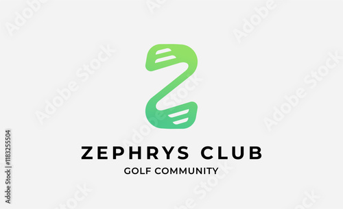 Monogram logo design initial Z and Golf. Golf ball, golf stick and sport typography concept. Club and community template design. Club and community template design.