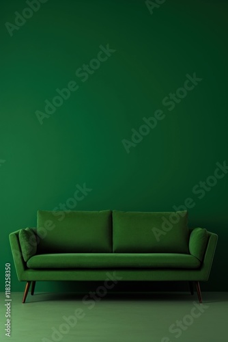Sofa green furniture cushion.