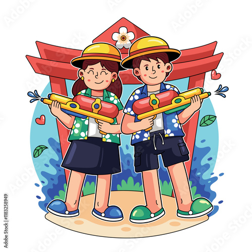 Cuadro en lienzo Songkran Water Festival