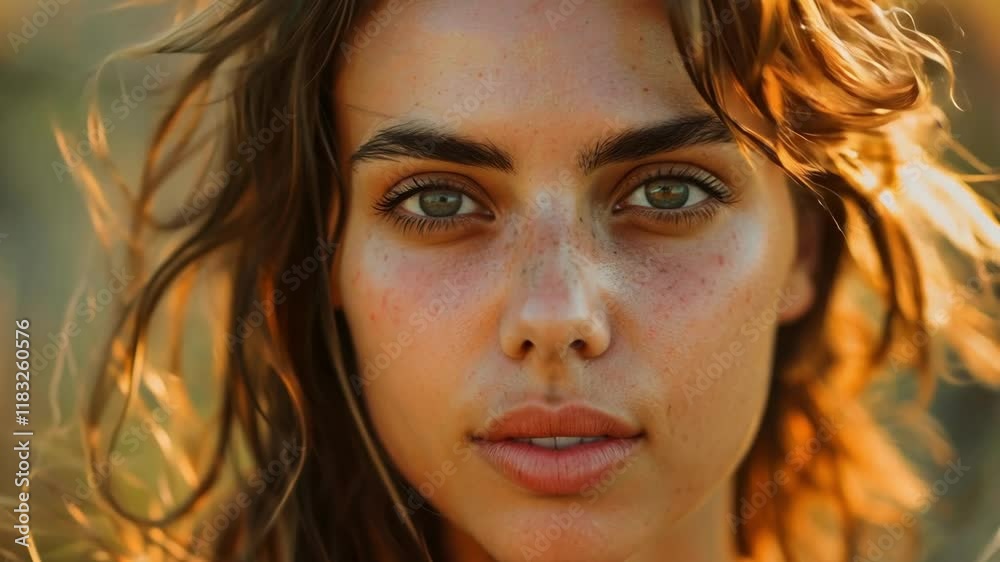 Captivating portrait of a sunlit individual in natural outback setting AI Captivating portrait of a sunlit individual in natural outback setting AI