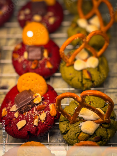 Many type of cookie in the bakery shop photo