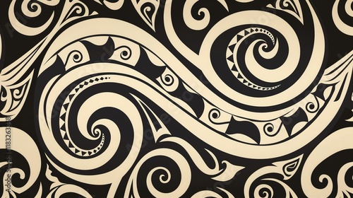 maori tattoo seamless pattern wallpaper