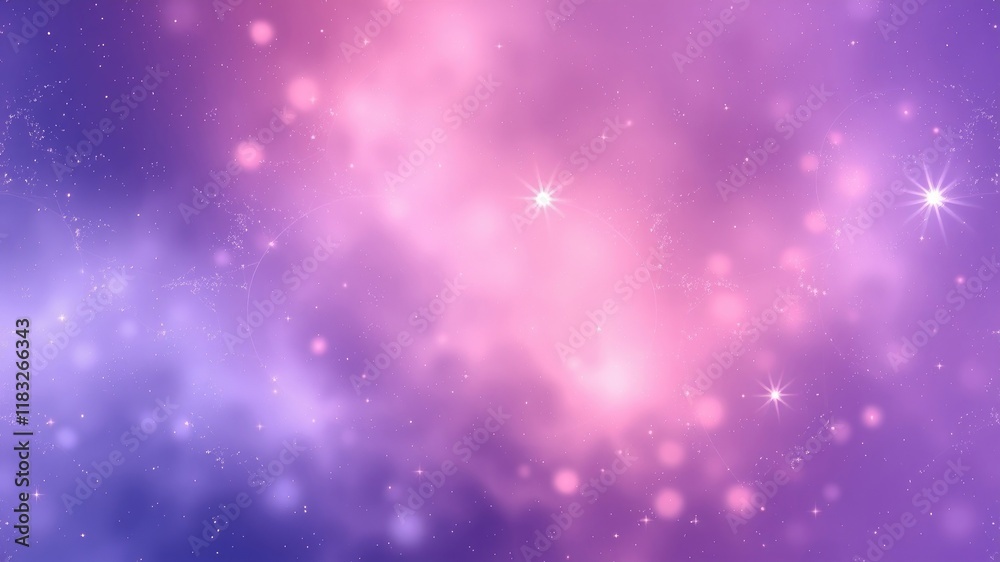 Fototapeta premium Celestial Dreamscape A Purple and Pink Galaxy Background with Sparkling Stars and Glowing Nebulae