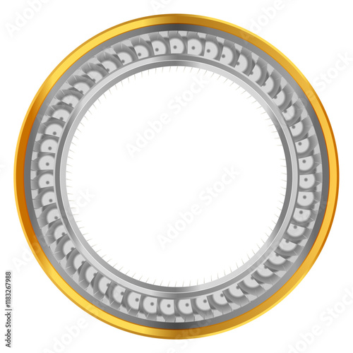 Vector golden round Turkish ornament. Ottoman circle, ring, frame.	
