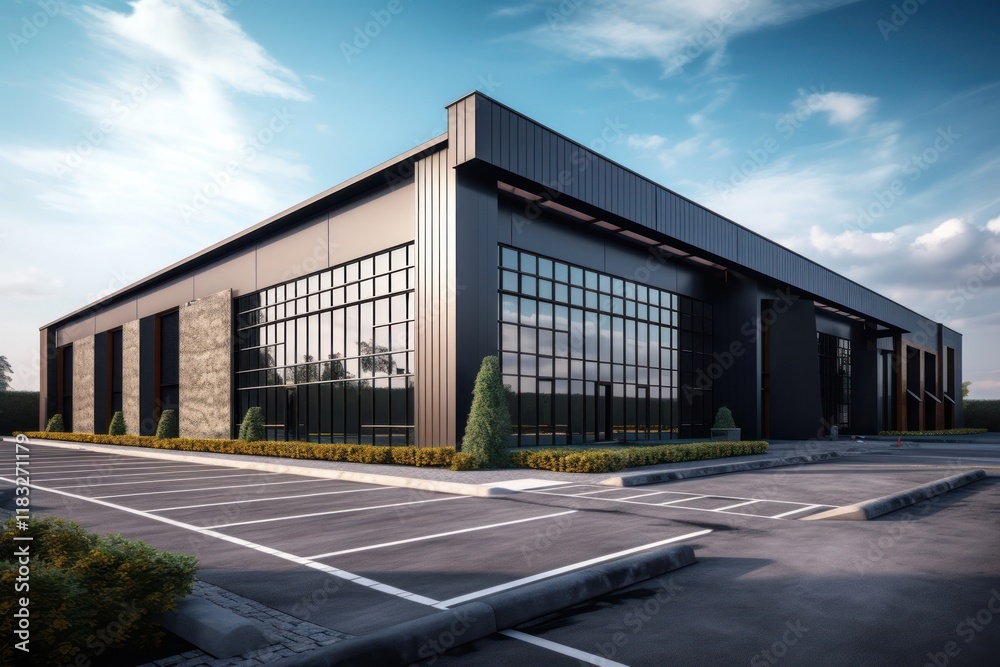 Fototapeta premium Business building architecture warehouse.
