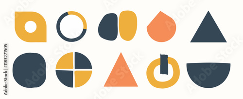 Set of abstract organic shape. hand drawn doodle art. vector blob