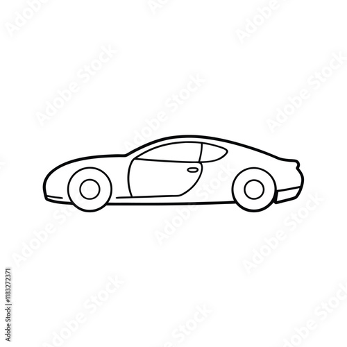 Car transport line art vector illustration