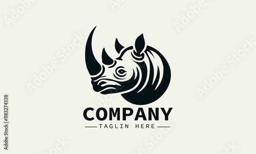 Rhino Vector Logo Design, Powerful Rhino Logo, Wildlife Logo with Rhino, Endangered Rhino Logo, Bold Rhino Logo