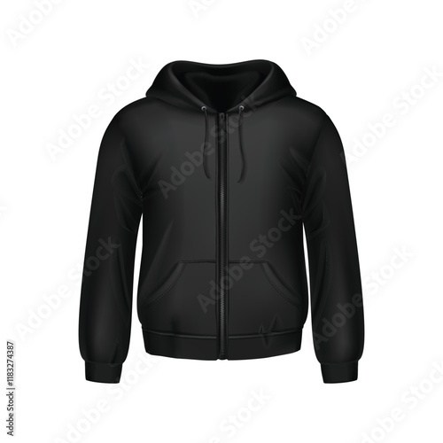 3-dimensional illustration of a white men's Jacket, hoodie suitable for all casual and sports activities