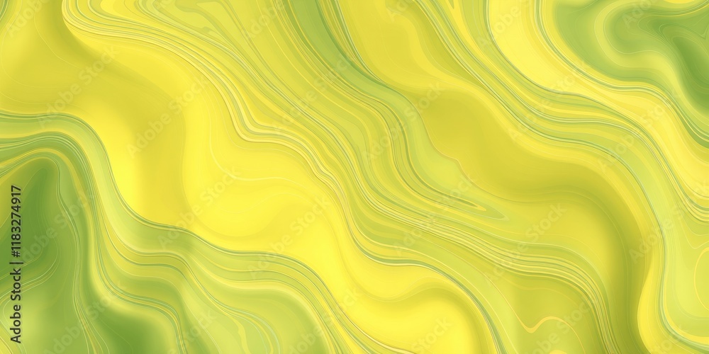 Abstract Swirling Yellow and Green Liquid Marble Texture Background Abstract Swirling Yellow and Green Liquid Marble Texture Background
