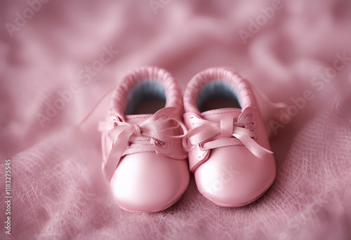 pink shoes background birth birthday bootie boot born card children childhood closeup clothes clothing cut cute design element foot photo